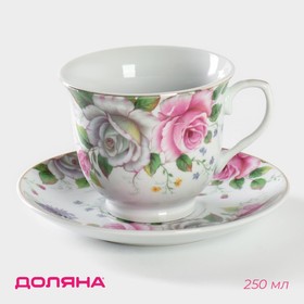 Чайная пара «Томная роза», чашка 230 мл, блюдце