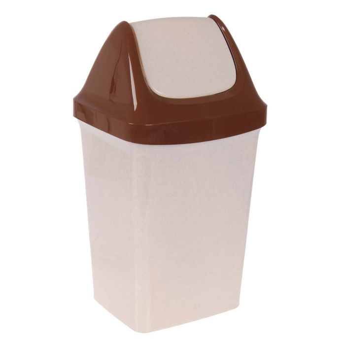 Контейнер для мусора 9 л "СВИНГ", цвет бежевый мрамор