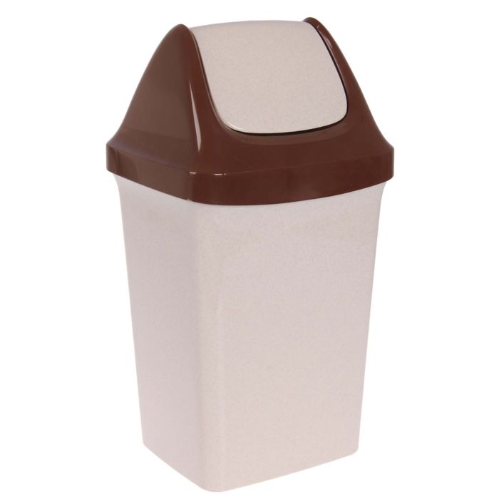 Контейнер для мусора 25 л "СВИНГ", цвет бежевый мрамор
