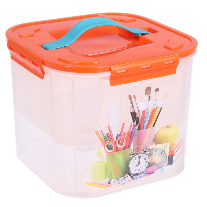 Контейнер для хранения 7 л с вкладышем "ДЕКО" канцелярия