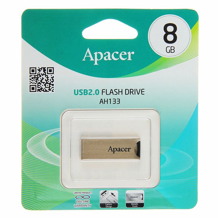 Флешка USB Apacer 8GB AH133, цвет золото