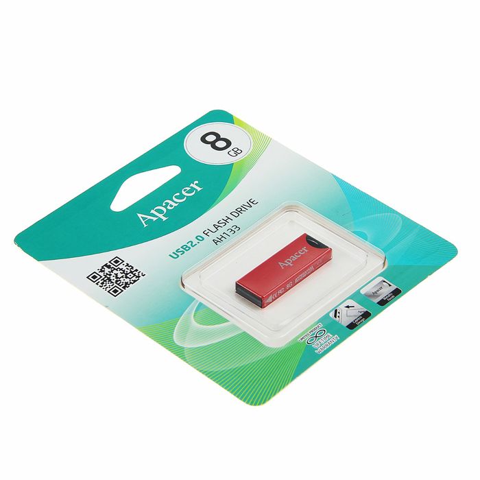 Флешка USB Apacer 8GB AH133, красная