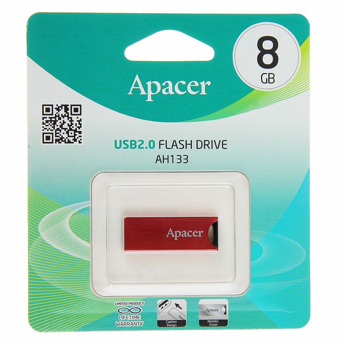 Флешка USB Apacer 8GB AH133, красная