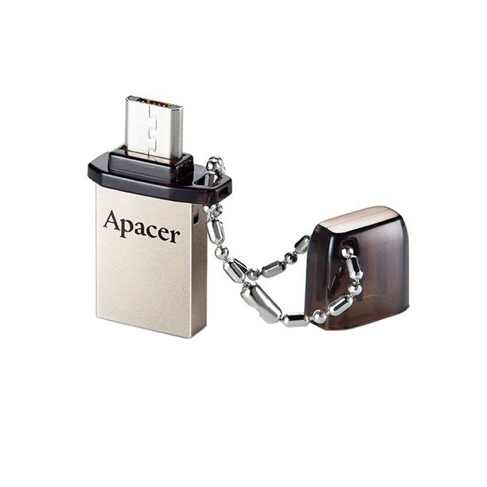 Флешка USB Apacer 32GB AH175 OTG, разъемы USB/microUSB, черная