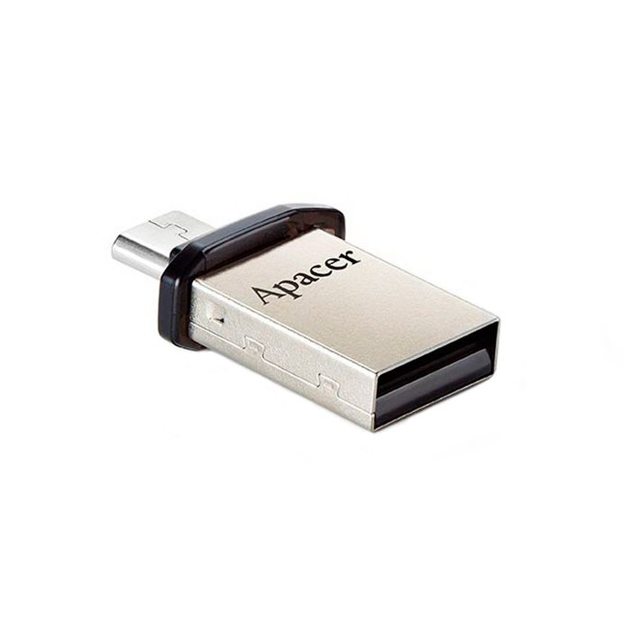 Флешка USB Apacer 32GB AH175 OTG, разъемы USB/microUSB, черная