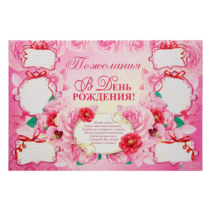 Плакат "Пожелания в день рождения"