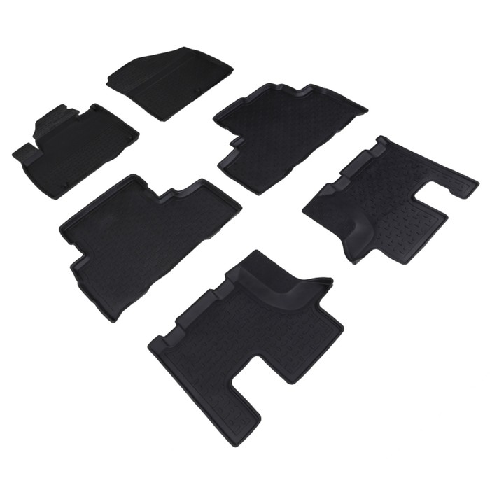 Коврики резиновые с высоким бортом для Kia Sorento Prime (3 ряда), 2015- коврики 3d для kia sorento prime 2015 2020 черные комплект