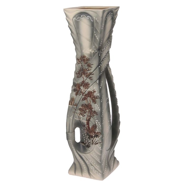 Ваза напольная "Шармэль" жемчуг, лебеди