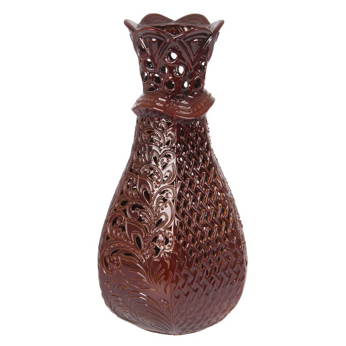 Ваза напольная "Фиона" резка , коричневая