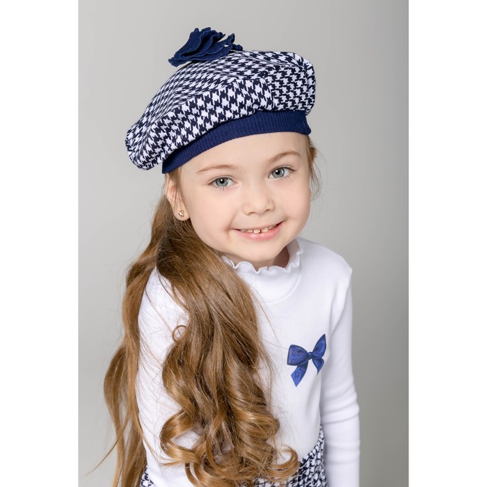 Шапка "Высокий стиль", размер 50, принт гусиная лапка