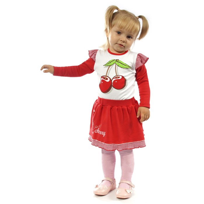 Юбка для девочки "Вишенка", рост 86 см (52), цвет красный, принт клетка