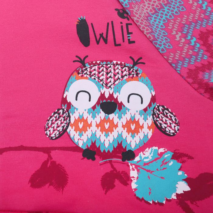 Куртка для девочки "Веселые совы", рост 110 см (56), цвет коралловый, принт орнамент (арт. ДДД920258н_Д)