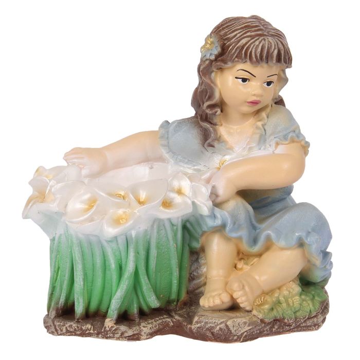 Фигурное кашпо "Лилия" голубое