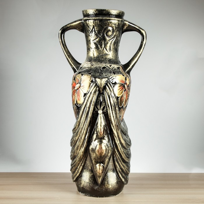 Ваза напольная "Вуаль" ажур, чёрная