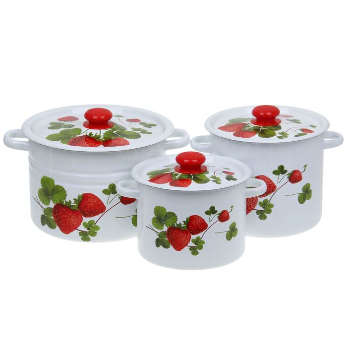 Набор кастрюль "Вишневый сад", уценка