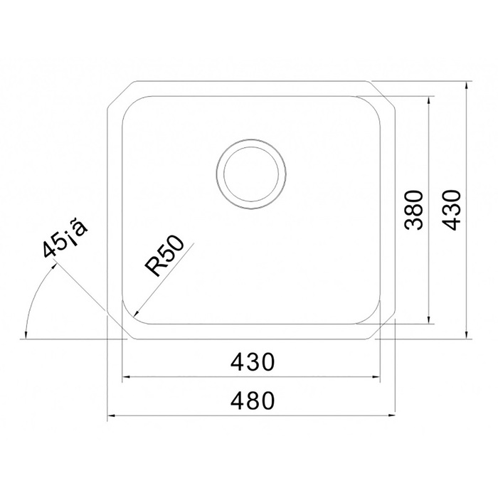 Мойка врезная из нержавеющей стали Oulin OL-104