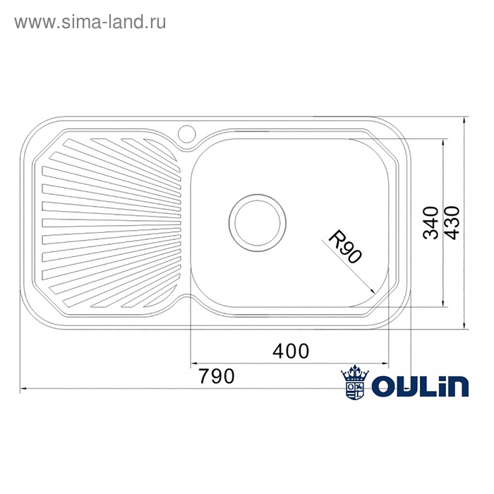 

Мойка врезная из нержавеющей стали Oulin OL-307U