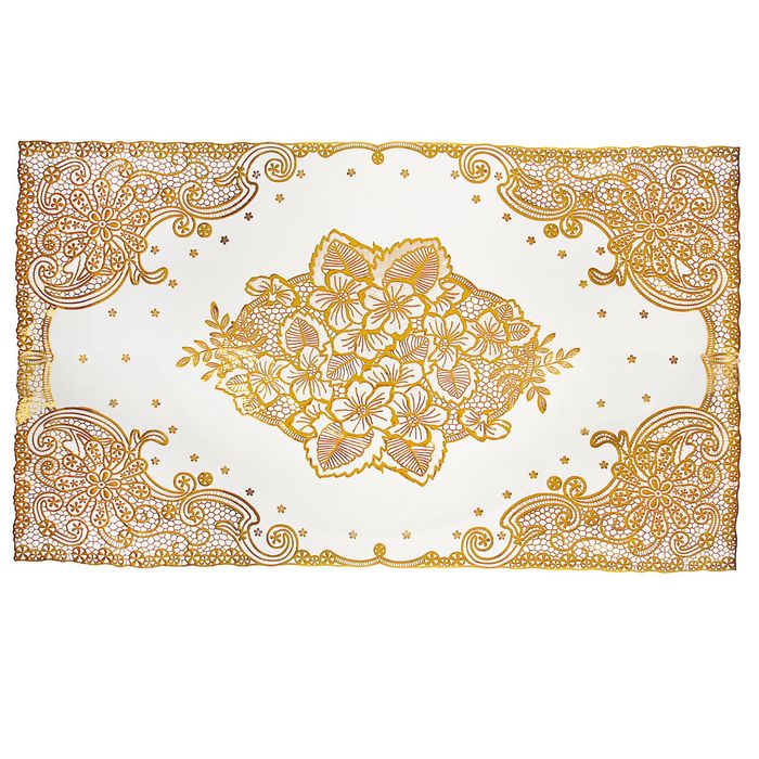 Салфетка ажурная ПВХ 100х60 см "Кружево" золото