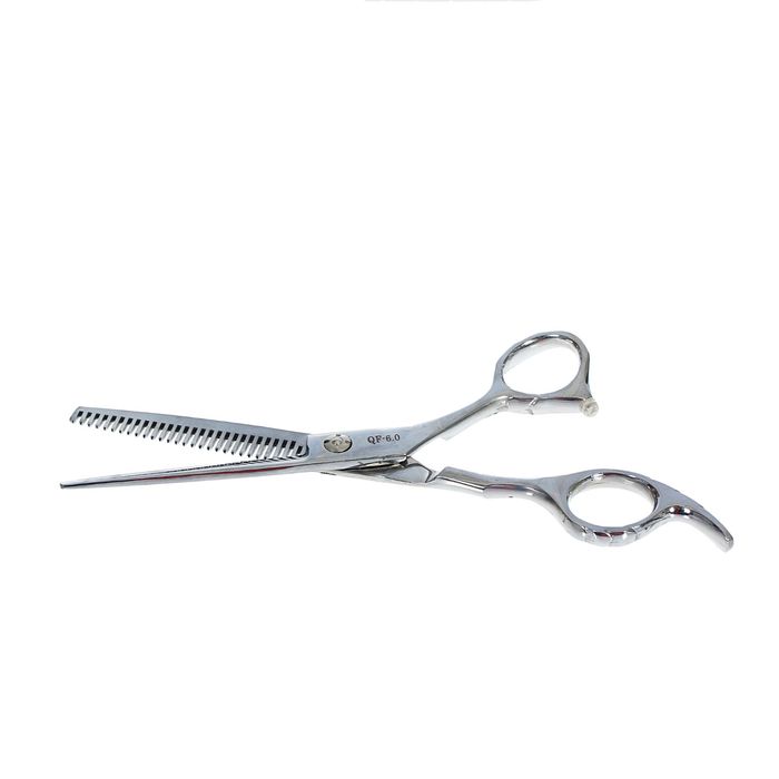 Ножницы парикмахерские филировочные с упором, 6 дюймов, цвет серебристый