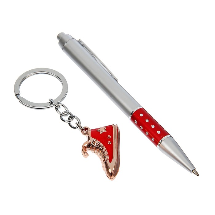 набор подарочный 2в1 в блистере (ручка+брелок Кед) красный 16*9см