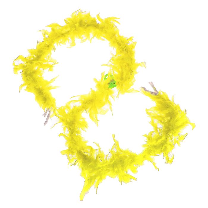 Карнавальный шарф-перо 180 см, 60 грамм, цвет желтый