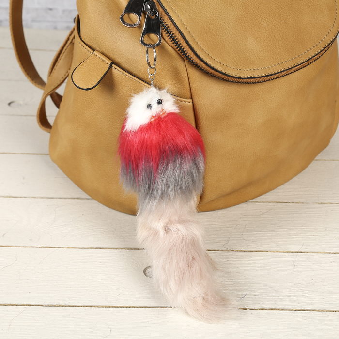 Брелок-пушистик "Трёхцветный хвостатик", МИКС