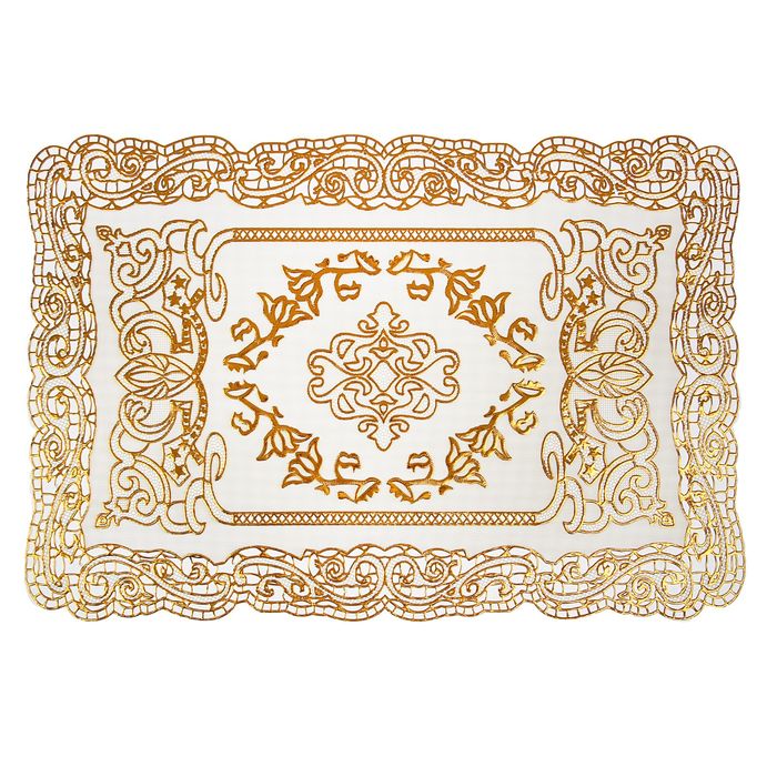 Салфетка ажурная ПВХ 45х30 см "Знамя", цвет золото