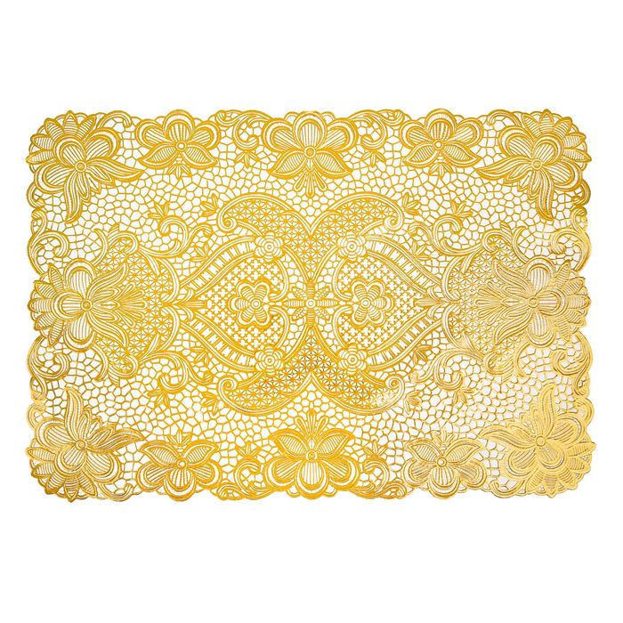 Салфетка ажурная ПВХ 45х30 см "Русалка", цвет золото