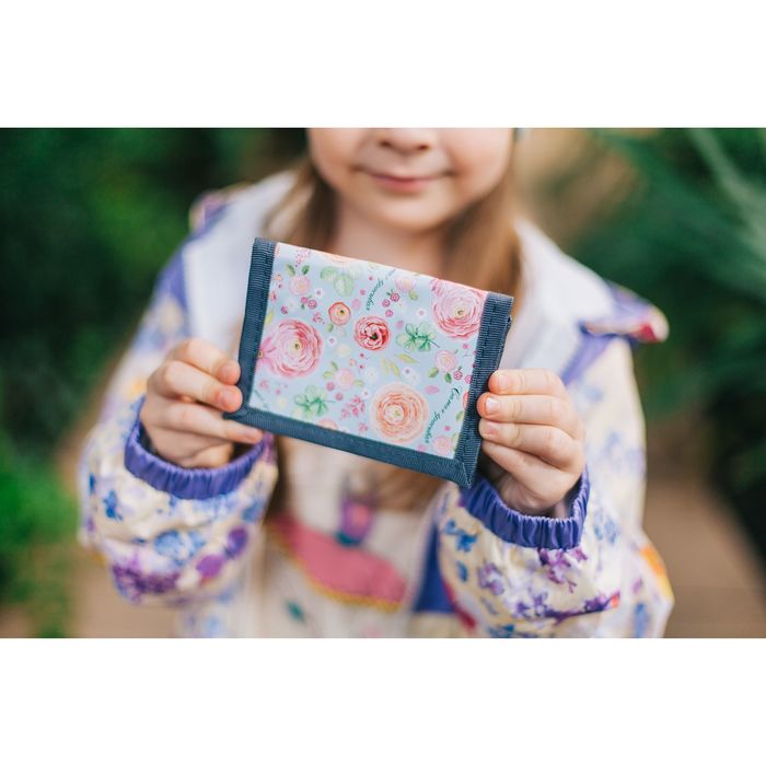 Детский набор Collorista "Цветок" шапка р-р 54, 100% хб, кошелек 9,5х12 см текстиль