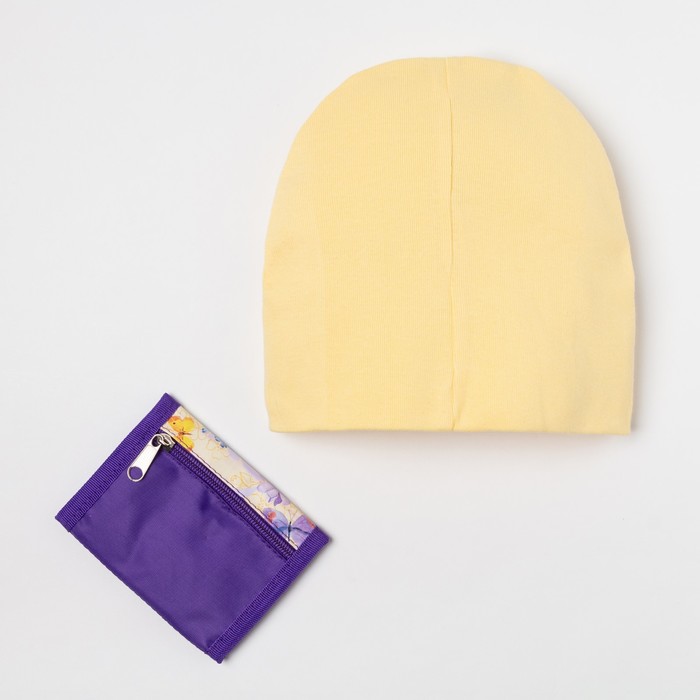 Детский набор Collorista "Бабочка" шапка р-р 54, 100% хб, кошелек 9,5*12 см текстиль