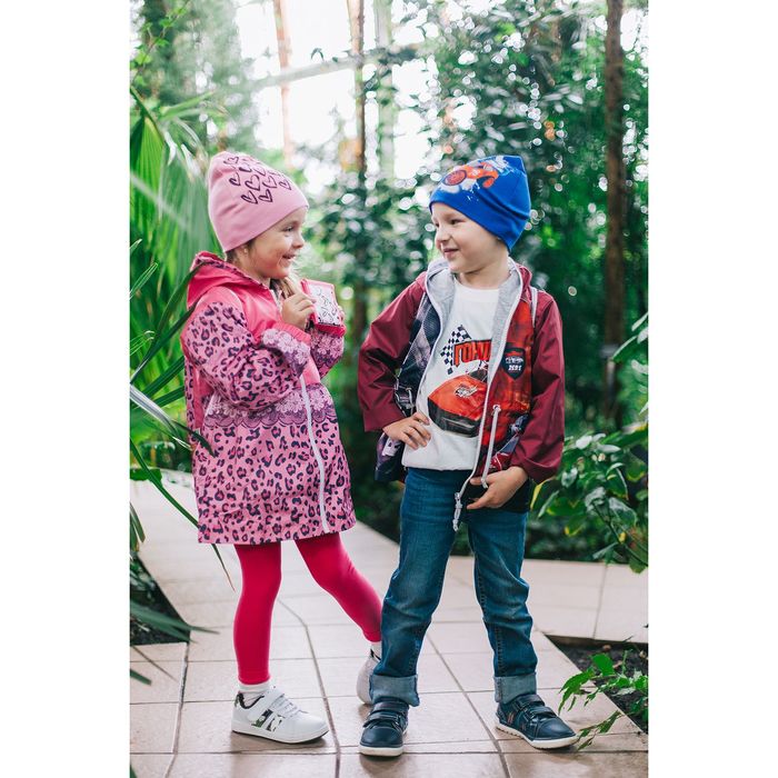 Детский набор Collorista "Сердечки" шапка р-р 54, 100% хб, кошелек 9,5*12 см текстиль