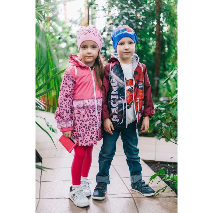 Детский набор Collorista "Сердечки" шапка р-р 54, 100% хб, кошелек 9,5*12 см текстиль