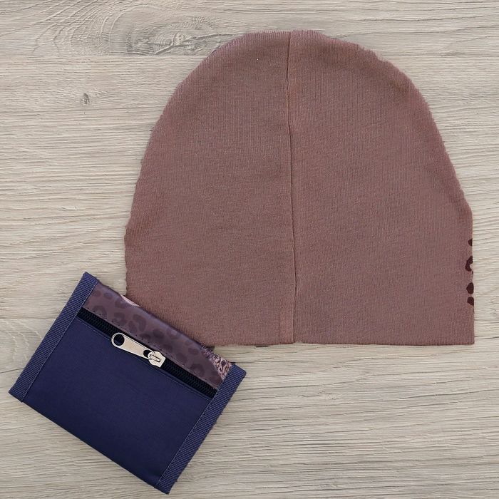 Детский набор Collorista "Леопардик" шапка р-р 54, 100% хб, кошелек 9,5*12 см текстиль