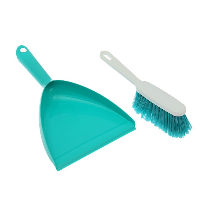 Комплект Elite Lazio, совок + щетка-сметка, цвет бирюзовый