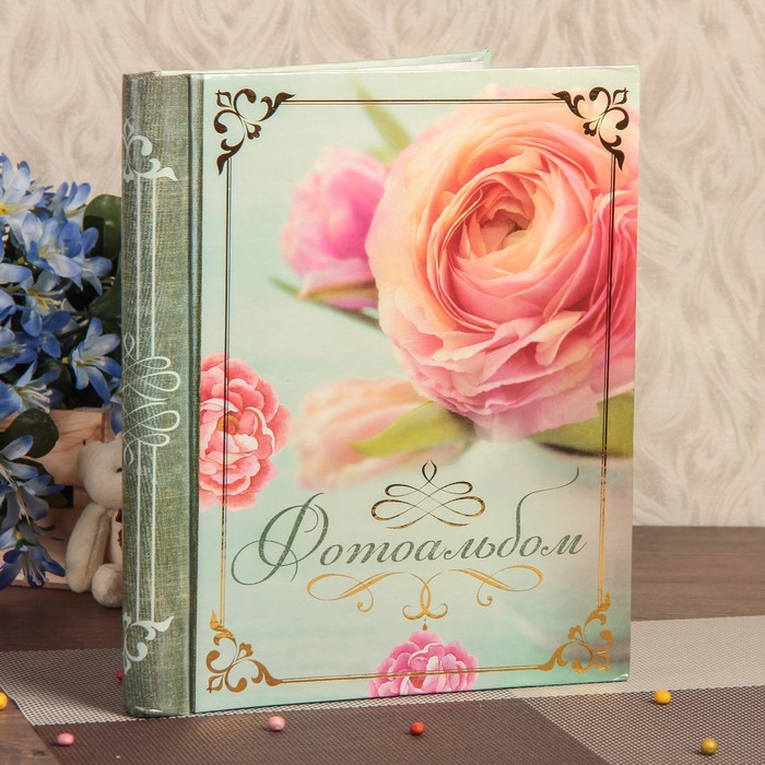 Фотоальбом "Нежные розы", 20 листов, с золотой обводкой
