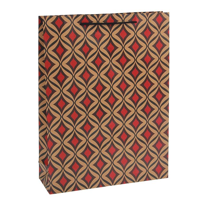 Пакет крафт "Ромбики" 19 х 8 х 24 см