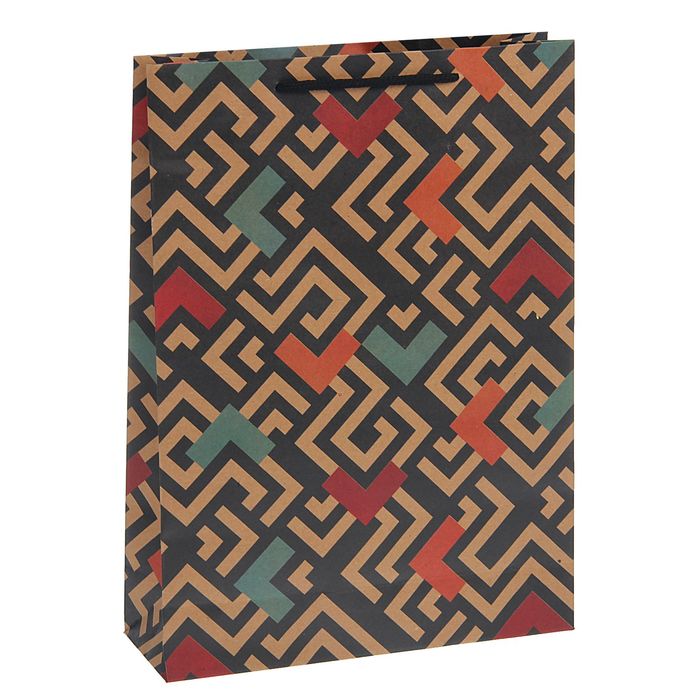 Пакет крафт "Лабиринт" 24 х 8 х 33 см