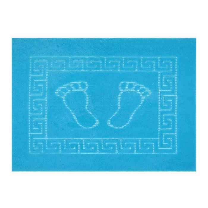 Коврик для ног прорезиненный, 50х70 см бирюза нано-микрофибра п/э100%