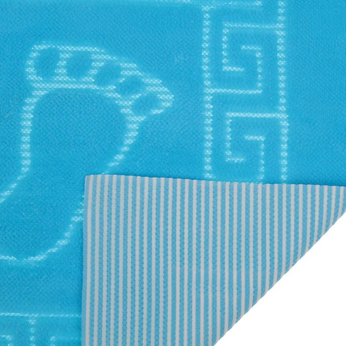 Коврик для ног прорезиненный, 50х70 см бирюза нано-микрофибра п/э100%