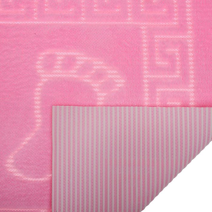 Коврик для ног прорезиненный, 50х70 см розовый нано-микрофибра п/э100%