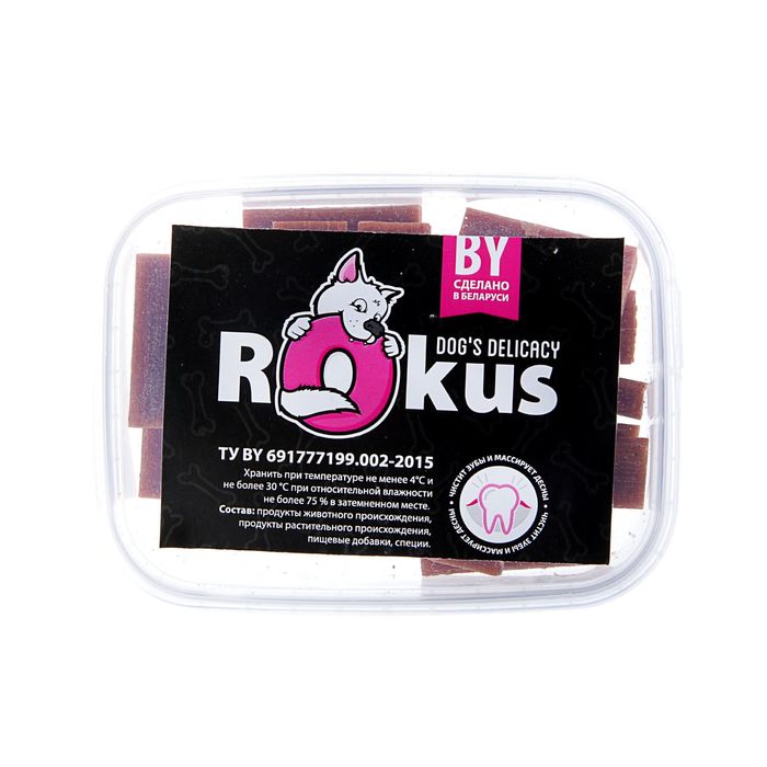 Лакомство для чистки зубов ROKUS для собак всех пород, ветчины, 103 г