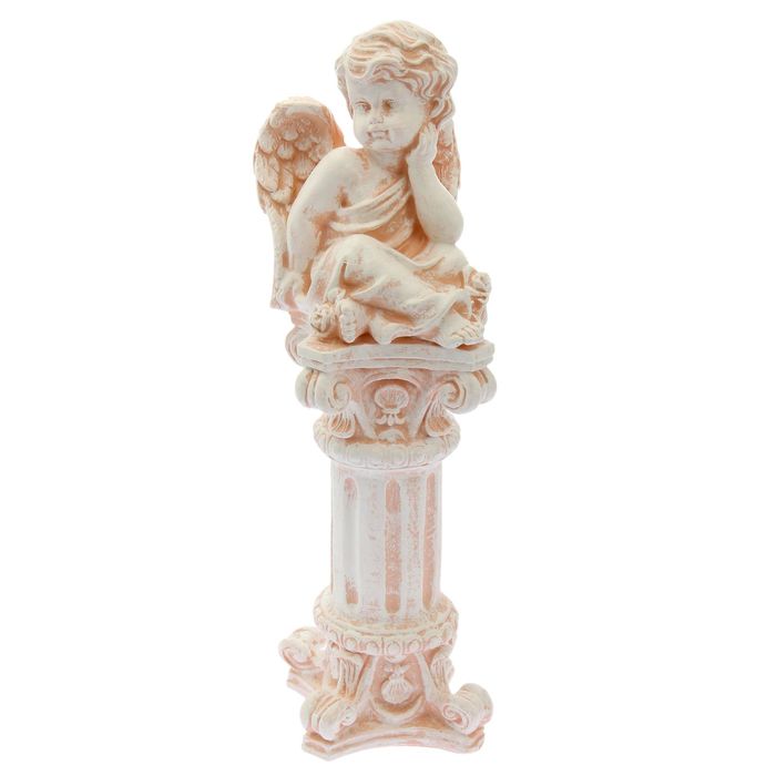 Фигура «Ангел сидя на колонне», бежевый 26 × 14 × 51 см