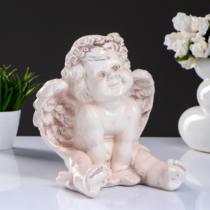 Статуэтка «Ангел карапуз сидя», состаренный 19 × 22 × 24 см