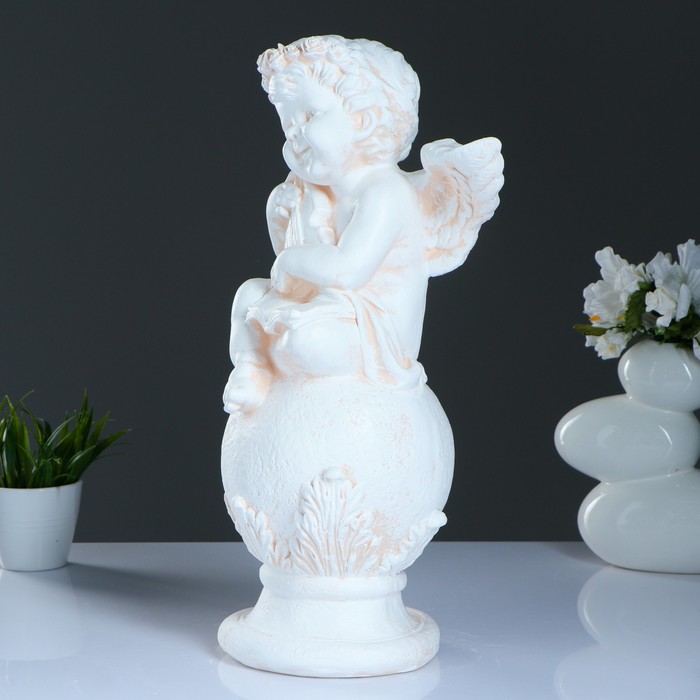 Фигура «Ангел со скрипкой улыбчивый», бежевый 20 × 26 × 47 см