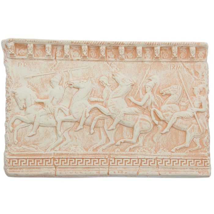 Панно "С мужчинами" бежевый камень 45х70см