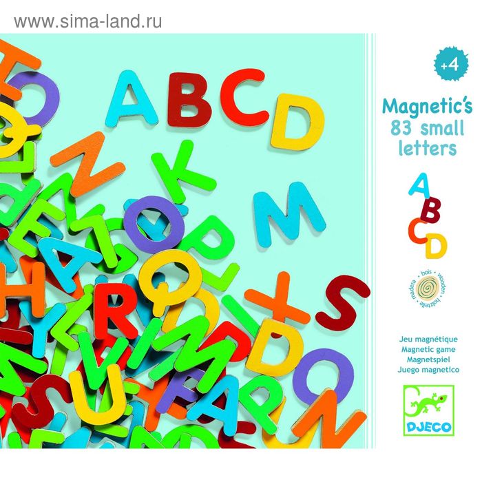 Игра магнитная «Латинские буквы» деревянные магниты djeco латинские буквы 03100