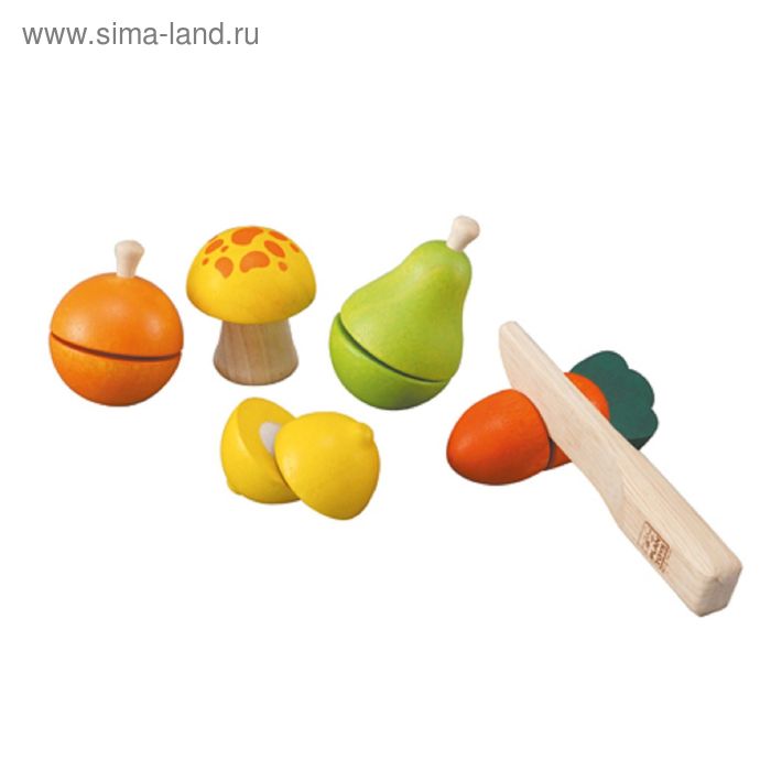 фото Набор «фрукты и овощи» на липучках, 6 предметов plantoys