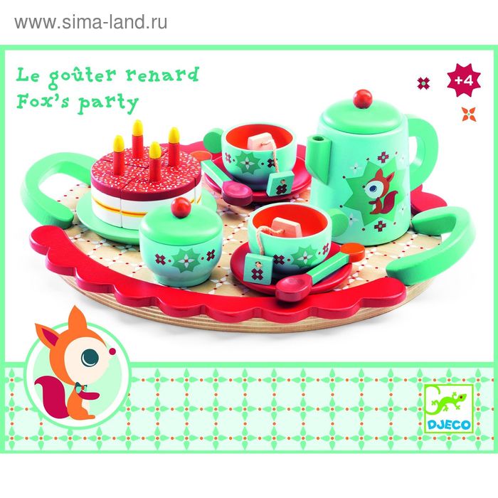 Игровой набор «Чаепитие у Лисички», 12 предметов набор продуктов с посудой djeco чаепитие у лисички 06633 голубой красный