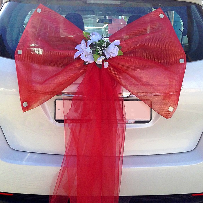 Бант на багажник «Свадьба», красный