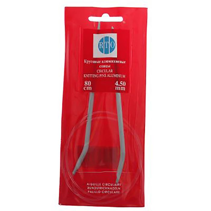 Спицы для вязания, круговые, тефлоновое покрытие, d=4,5мм, 80см